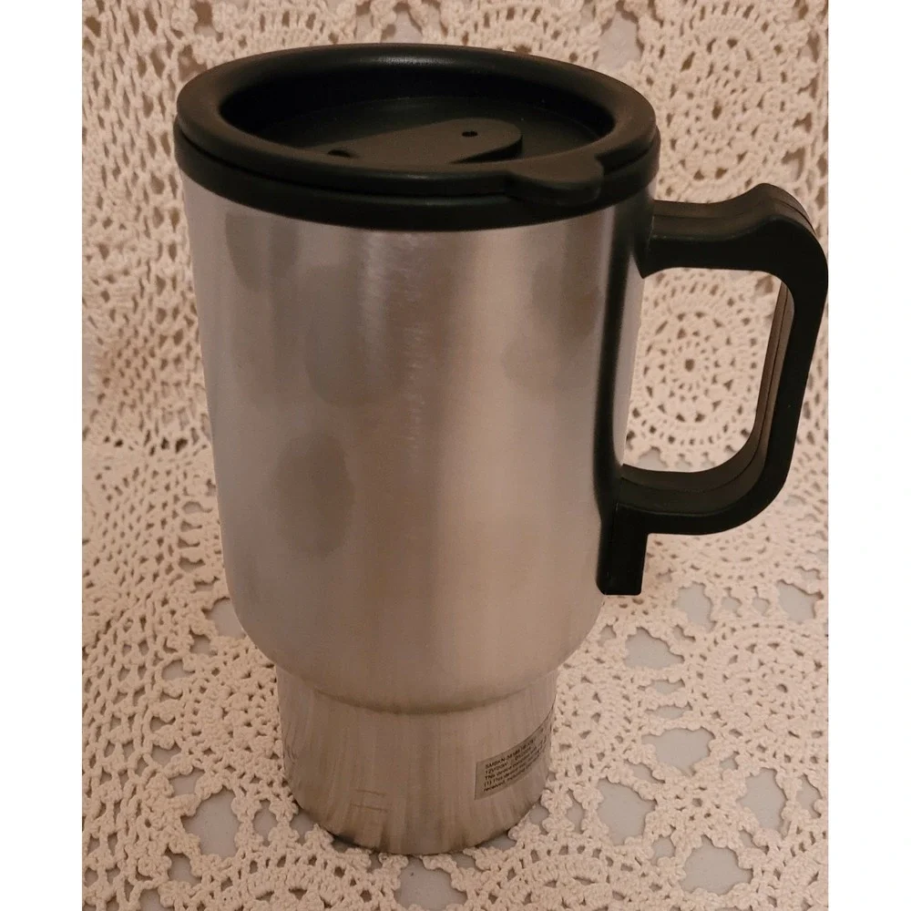 Brookstone Heated Coffee Mug 12V (Brand New) 13 Ounce. Fits Most Cup Holders.